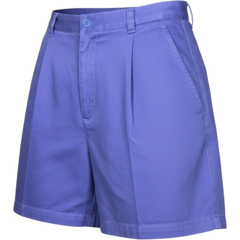 Lauren Ralph Lauren Blue Pleated Chino Shorts Womens 4 High Rise Cotton Twill